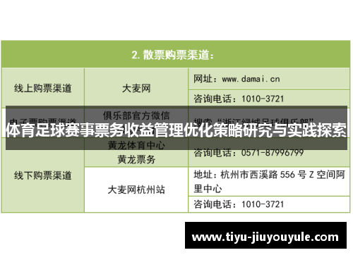 体育足球赛事票务收益管理优化策略研究与实践探索
