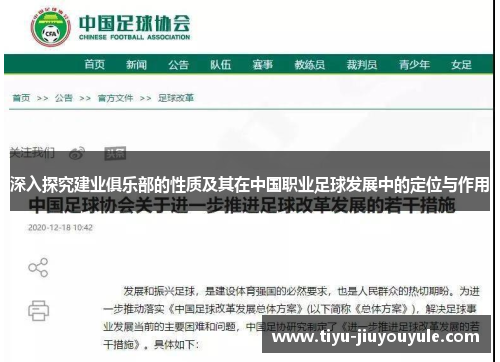 深入探究建业俱乐部的性质及其在中国职业足球发展中的定位与作用 深入探究建业俱乐部的性质及其在中国职业足球发展中的定位与作用